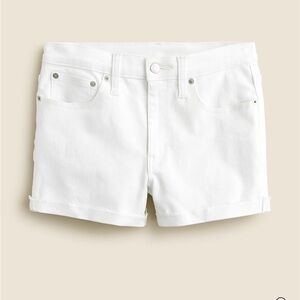 J. Crew Mid-Rise White Jean Shorts